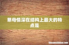 慈母情深在结构上最大的特点是