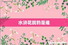 水浒花斑豹是谁