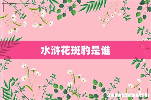 水浒花斑豹是谁