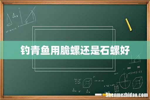 钓青鱼用脆螺还是石螺好