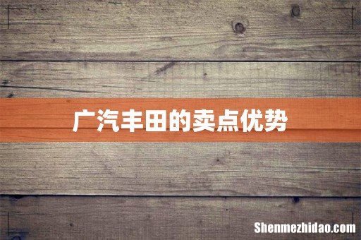广汽丰田的卖点优势