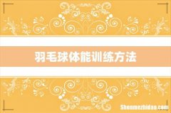 羽毛球体能训练方法