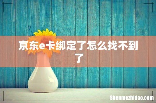 京东e卡绑定了怎么找不到了