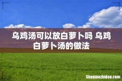 乌鸡汤可以放白萝卜吗 乌鸡白萝卜汤的做法