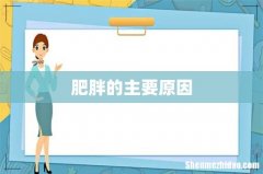 肥胖的主要原因