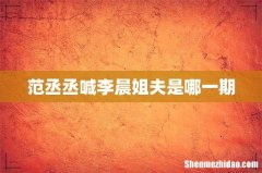 范丞丞喊李晨姐夫是哪一期