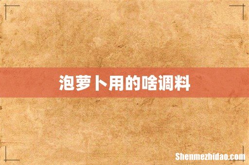 泡萝卜用的啥调料