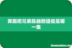 奔跑吧兄弟陈赫颜值低是哪一集