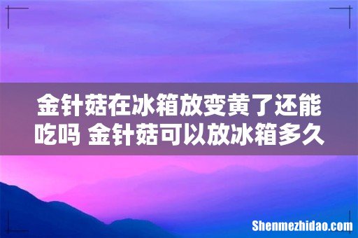 金针菇在冰箱放变黄了还能吃吗 金针菇可以放冰箱多久