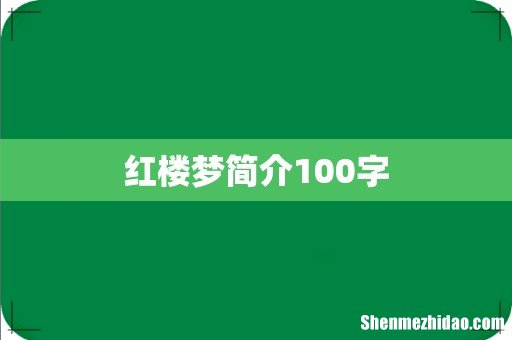 红楼梦简介100字