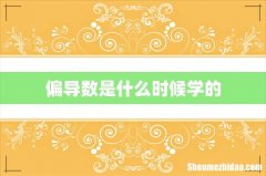 偏导数是什么时候学的