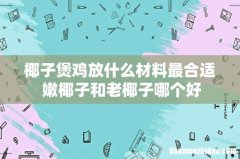 椰子煲鸡放什么材料最合适 嫩椰子和老椰子哪个好