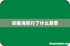 你看海就行了什么意思