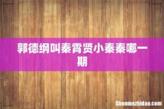 郭德纲叫秦霄贤小秦秦哪一期
