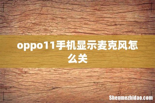 oppo11手机显示麦克风怎么关