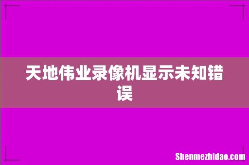 天地伟业录像机显示未知错误