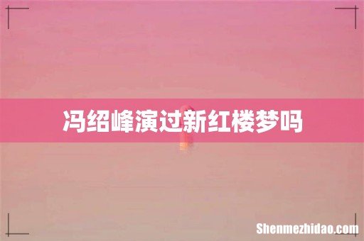 冯绍峰演过新红楼梦吗