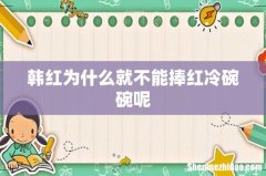 韩红为什么就不能捧红冷碗碗呢