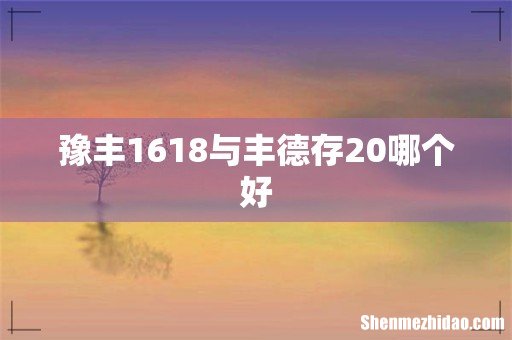 豫丰1618与丰德存20哪个好