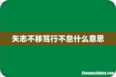 矢志不移笃行不怠什么意思
