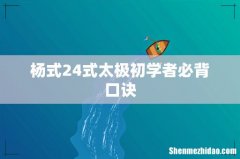 杨式24式太极初学者必背口诀
