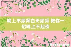 晚上不尿频白天尿频 教你一招晚上不起夜