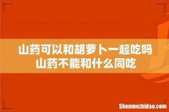 山药可以和胡萝卜一起吃吗 山药不能和什么同吃