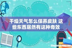 干燥天气怎么保养皮肤 这些东西居然有这种奇效