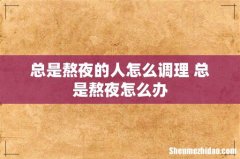 总是熬夜的人怎么调理 总是熬夜怎么办