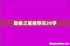 勤奋之星推荐词20字