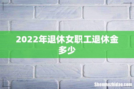 2022年退休女职工退休金多少