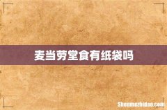 麦当劳堂食有纸袋吗