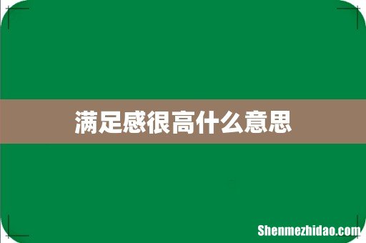 满足感很高什么意思