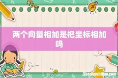 两个向量相加是把坐标相加吗