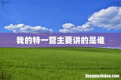 我的特一营主要讲的是谁