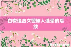 白夜追凶女警被人迷晕的后续