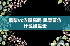 凤梨vc含量高吗 凤梨富含什么维生素