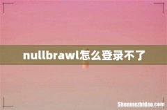 nullbrawl怎么登录不了