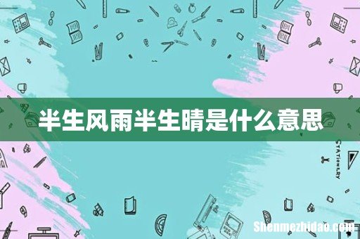 半生风雨半生晴是什么意思