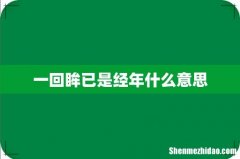 一回眸已是经年什么意思