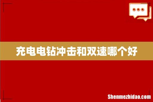 充电电钻冲击和双速哪个好