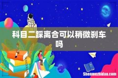 科目二踩离合可以稍微刹车吗