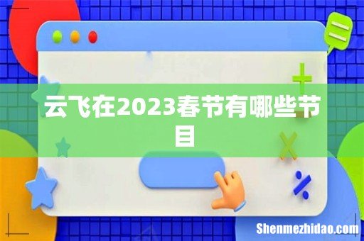 云飞在2023春节有哪些节目