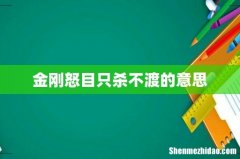 金刚怒目只杀不渡的意思