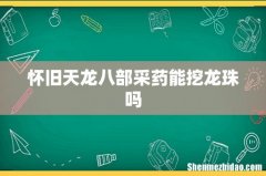 怀旧天龙八部采药能挖龙珠吗
