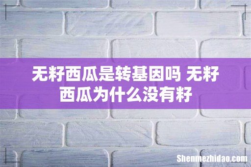 无籽西瓜是转基因吗 无籽西瓜为什么没有籽