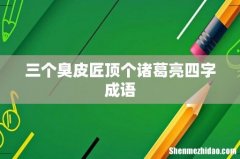 三个臭皮匠顶个诸葛亮四字成语