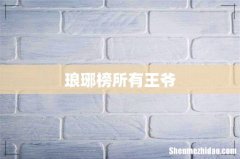 琅琊榜所有王爷