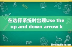 在选择系统时出现Use the up and down arrow keys to move the highlight to your choice