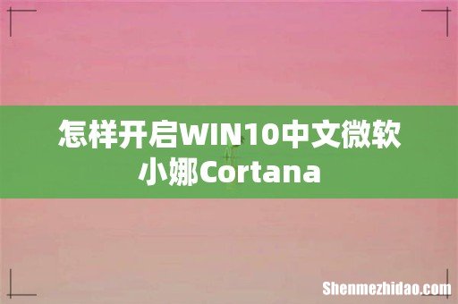 怎样开启WIN10中文微软小娜Cortana